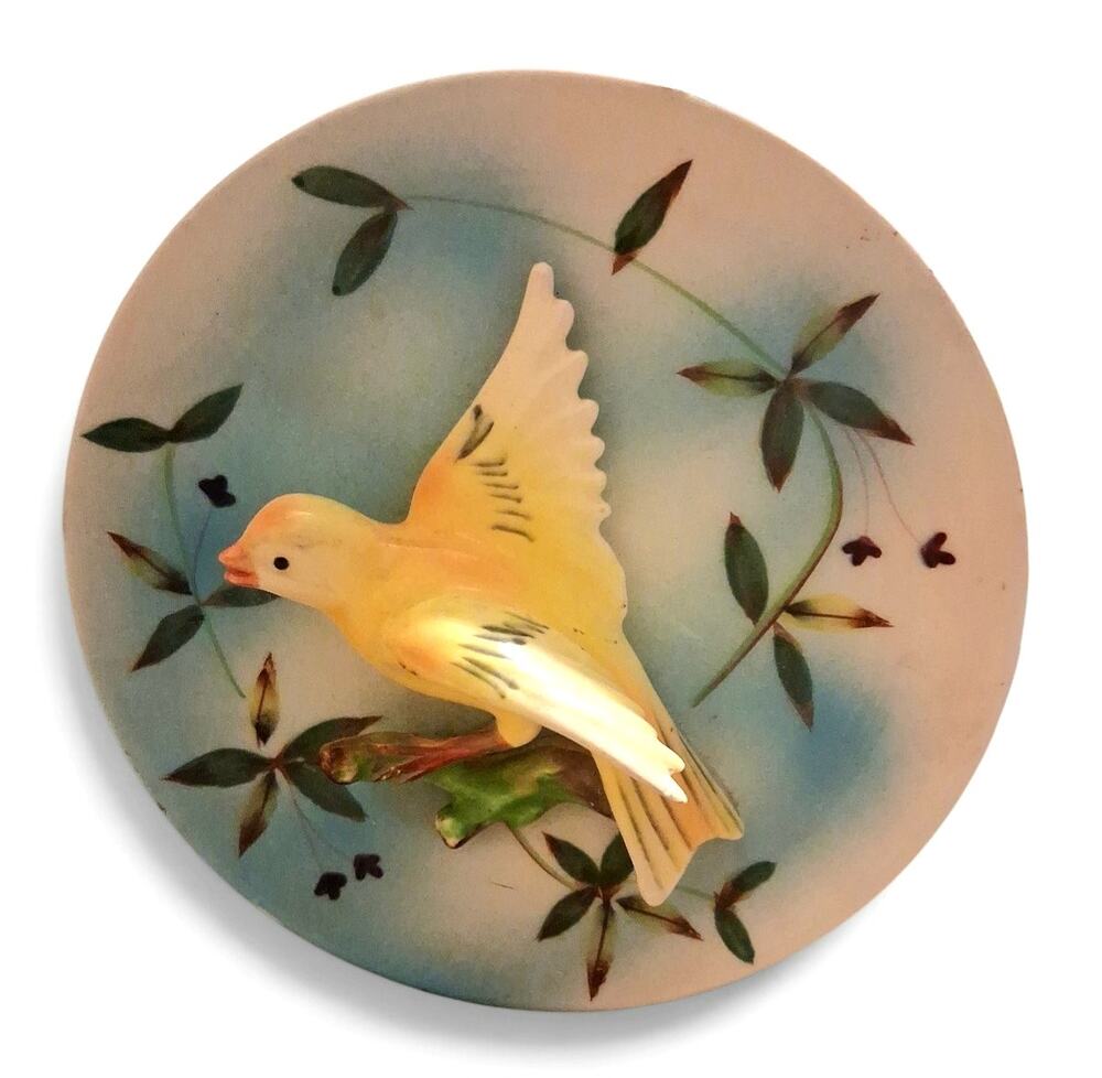 Vintage Napco 3d Yellow Bird Wall Hanging #B1770